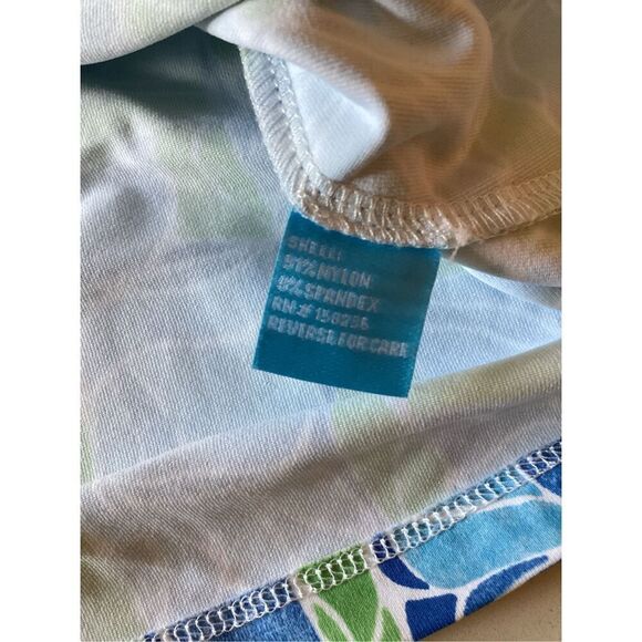 J. McLaughlin Feuilles Catalina Cloth Tunic Top Sz S Blue Green - Picture 4 of 6